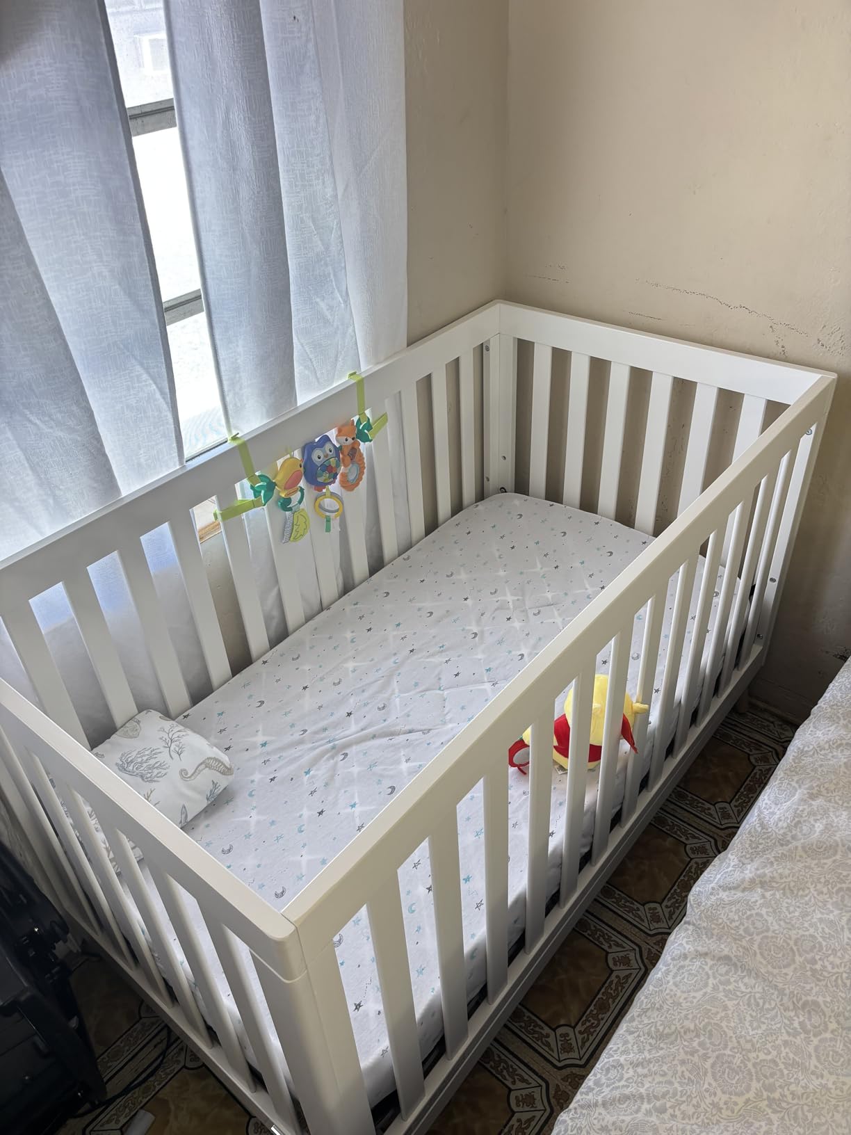 Delta Children Essex 4-in-1 Baby Crib & Mattress, Grey/Natural | 2-Piece Nursery Furniture Set Includes 4-in-1 Convertible Crib + Waterproof Crib Mattress, GREENGUARD Gold Certified customer photo 2