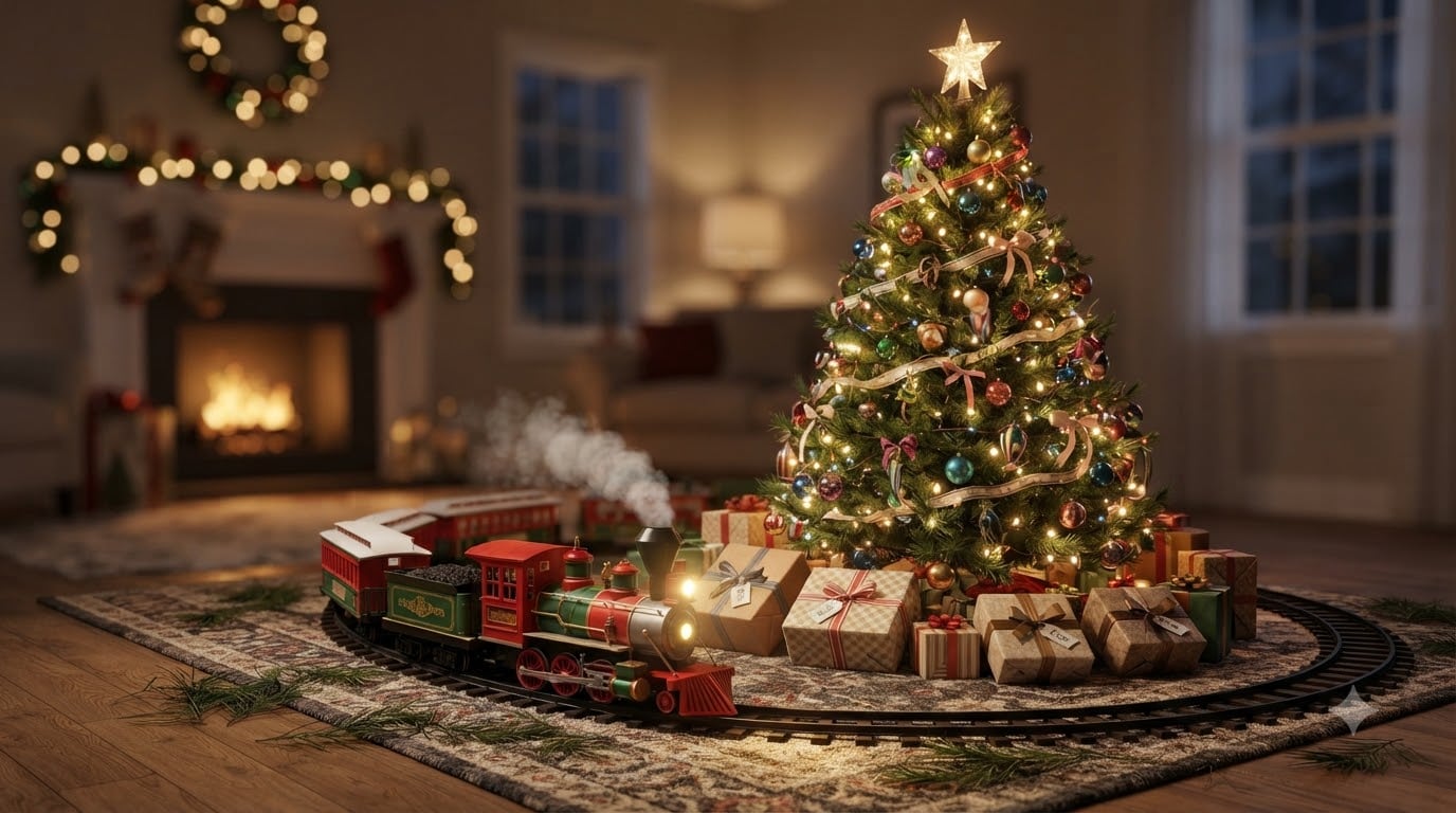 best pre lit christmas train sets for easy setup