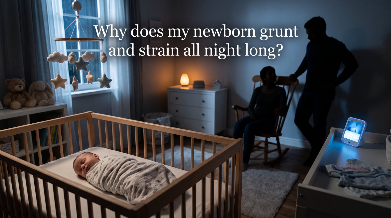 Why does my newborn grunt and strain all night long