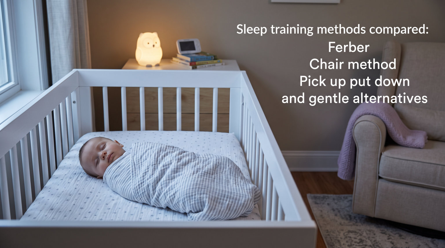 Sleep training methods compared Ferber chair method pick up put down and gentle alternatives