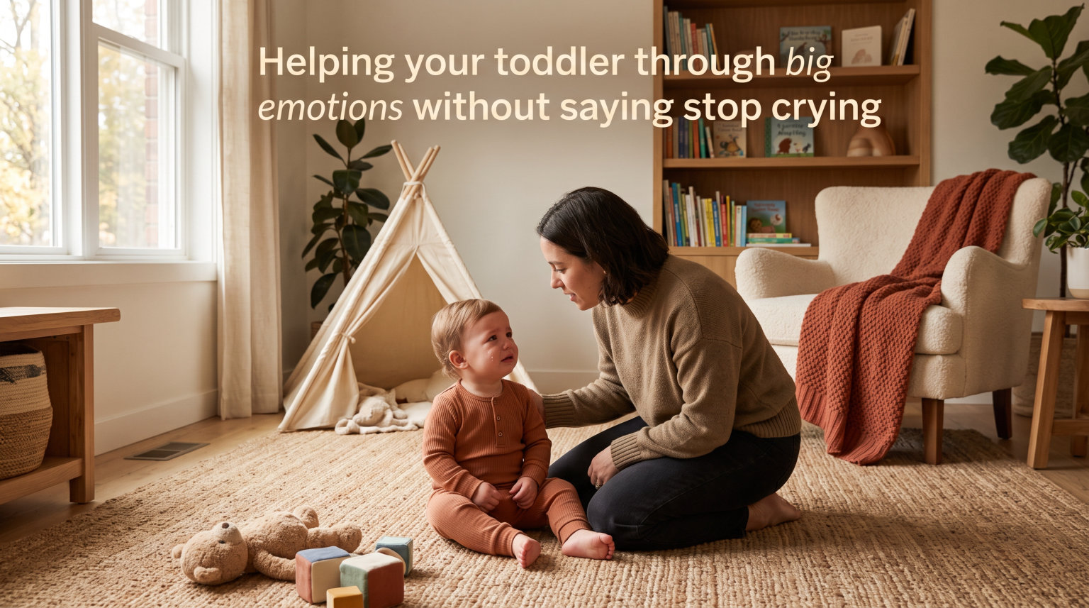 Helping your toddler through big emotions without saying stop crying
