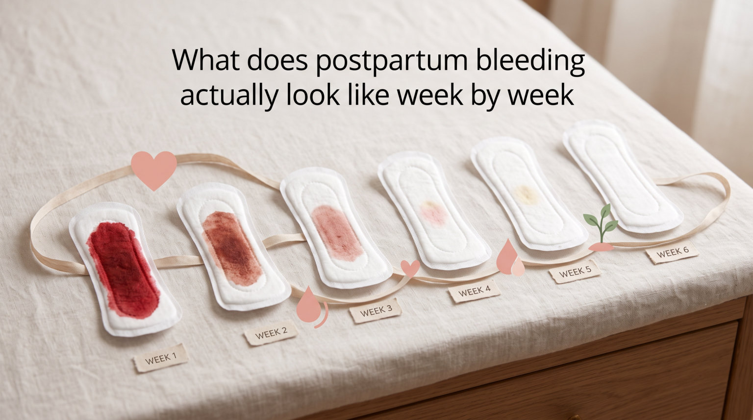 What does postpartum bleeding actually look like week by week