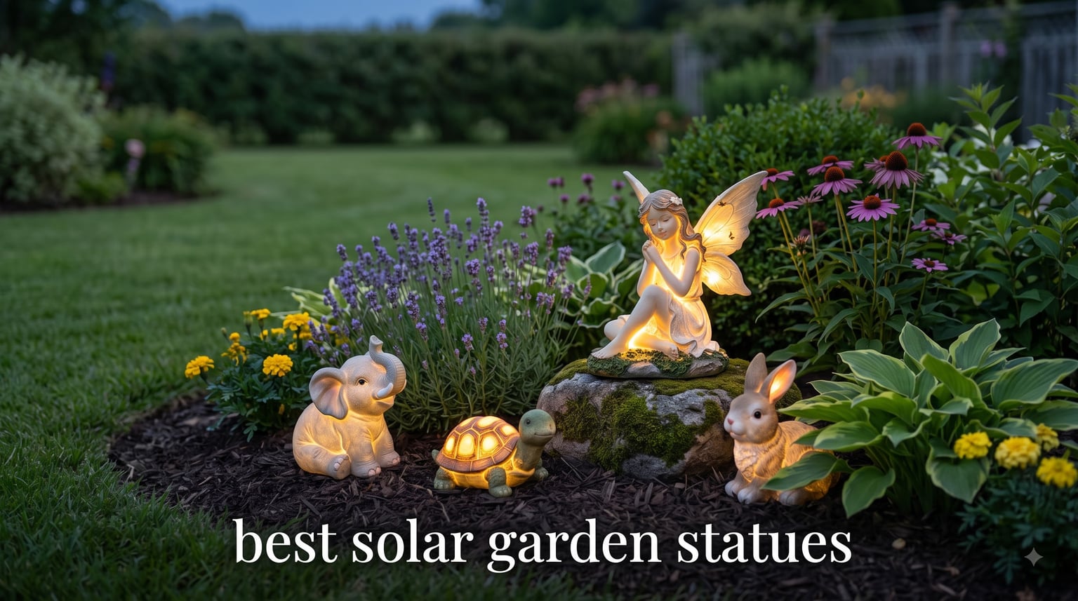 best solar garden statues