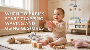 When do babies start clapping waving and using gestures