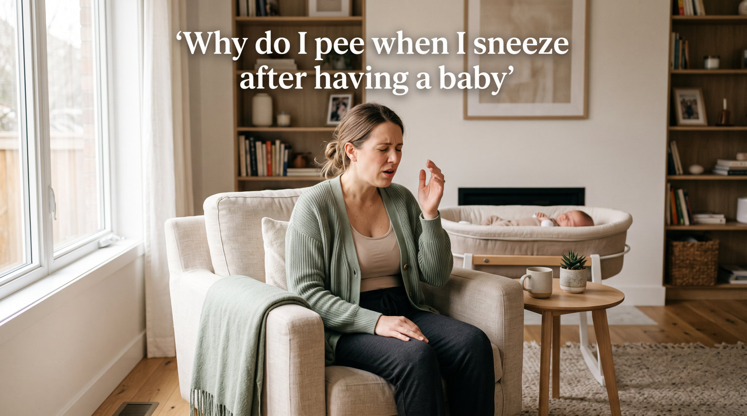 Why do I pee when I sneeze after having a baby