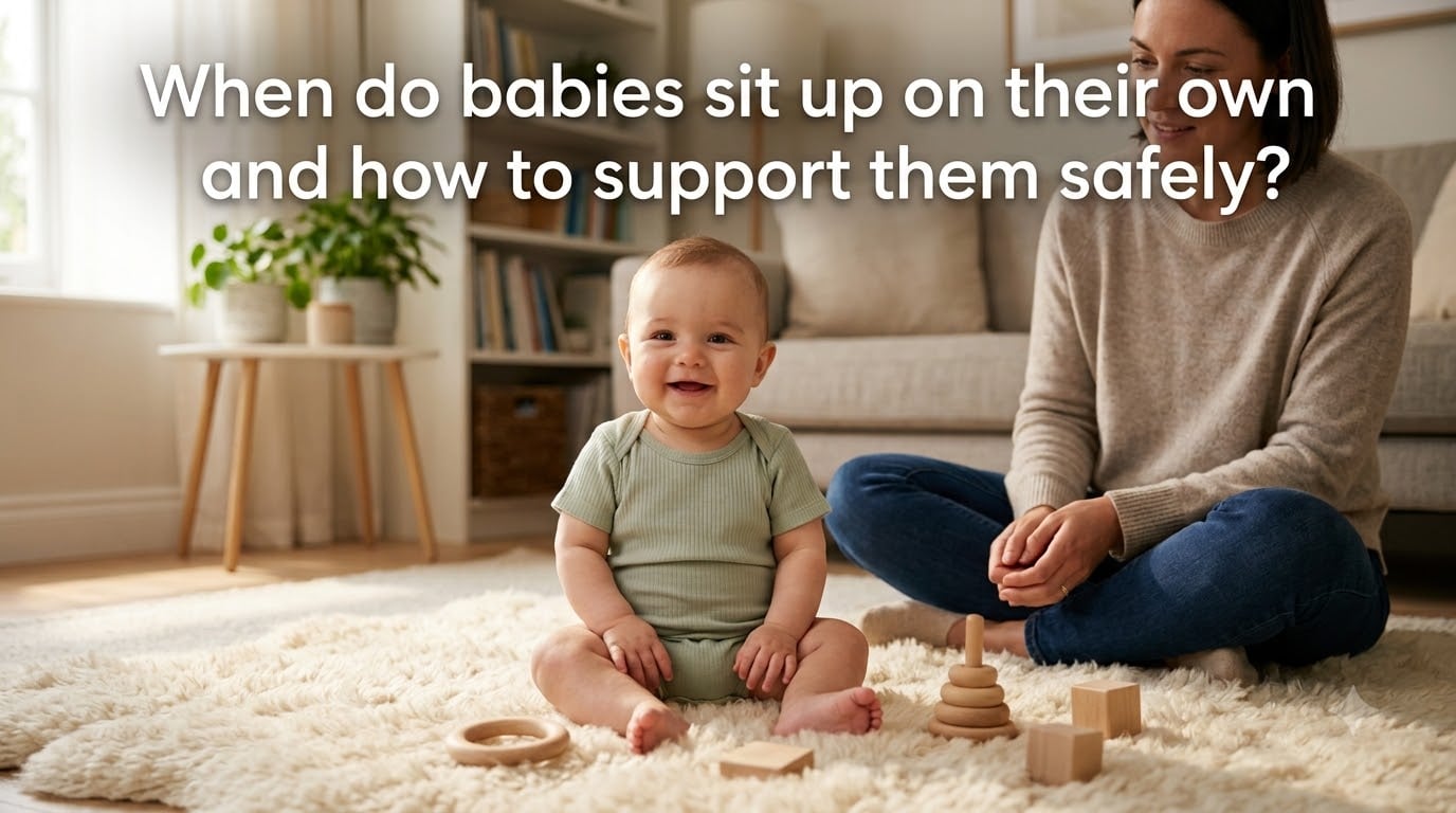 When do babies sit up on their own and how to support them safely