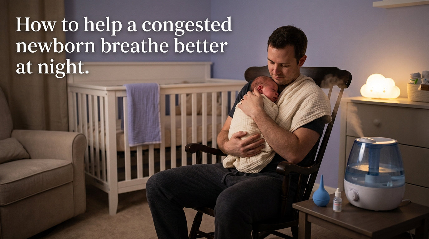 How to help a congested newborn breathe better at night