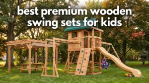 best premium wooden swing sets for kids