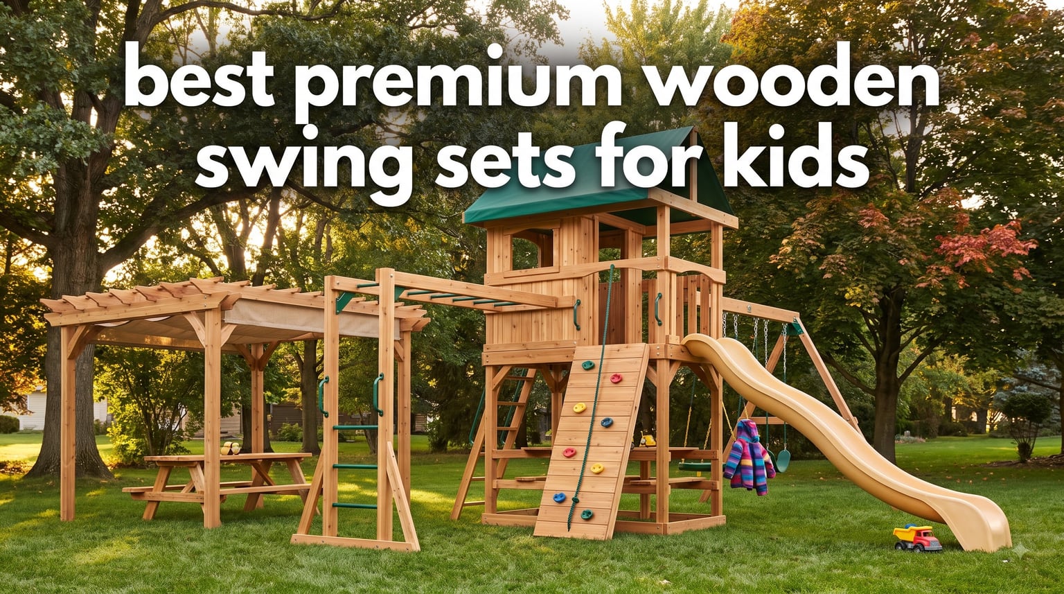 best premium wooden swing sets for kids