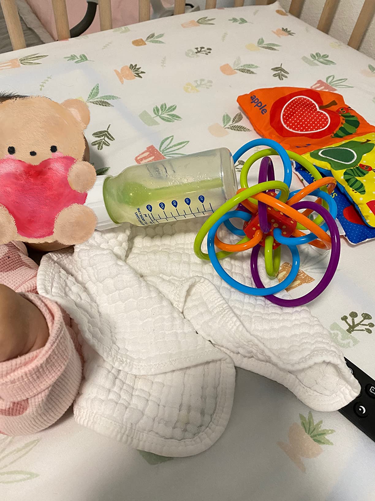 Manhattan Toy Winkel Rattle & Sensory Teether Toy, Blue/Green/Orange, 5 Inch x 4 Inch x 3.5 Inch customer photo 1