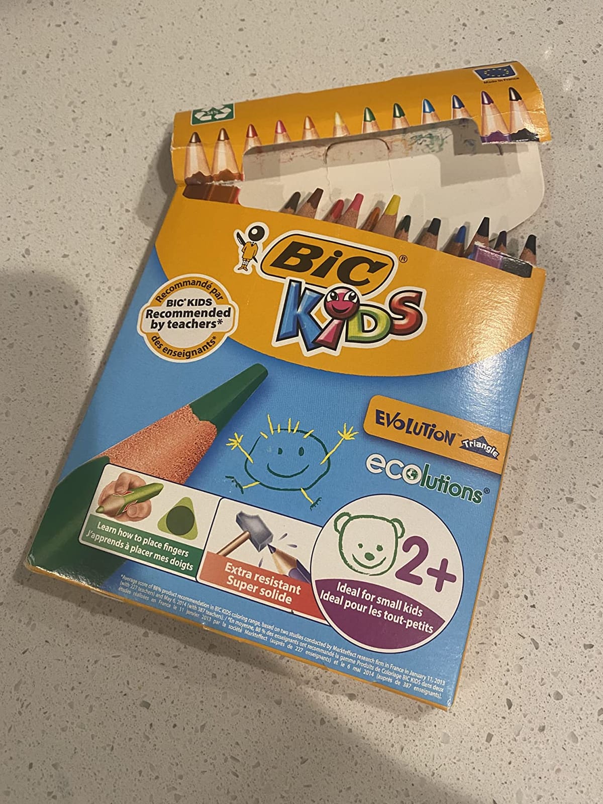 BIC Kids Evolution Triangle Coloured Pencils, Ideal for Small Kids 2 Years and Up, Extra Resistant, 12 Pack customer photo 1