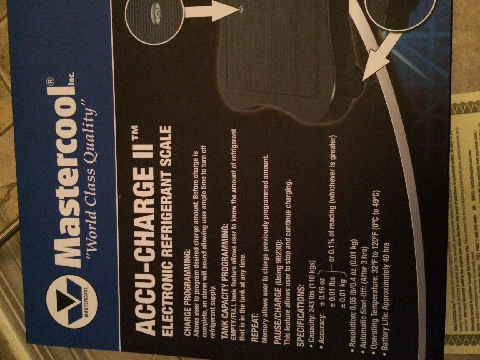 Mastercool 98210-A Electronic Refrigerant Scale, Black customer photo 1