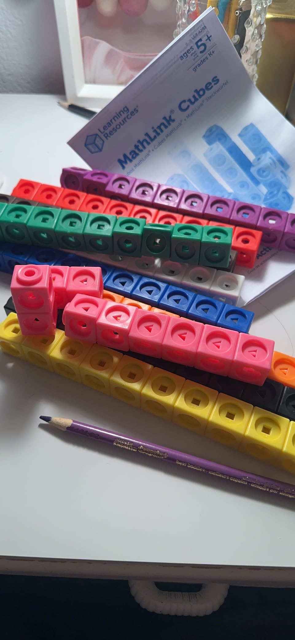 Learning Resources MathLink Cubes - Set of 100 Cubes, Ages 5+ Kindergarten, STEM Activities, Math Manipulatives, Homeschool Supplies, Teacher Supplies customer photo 2