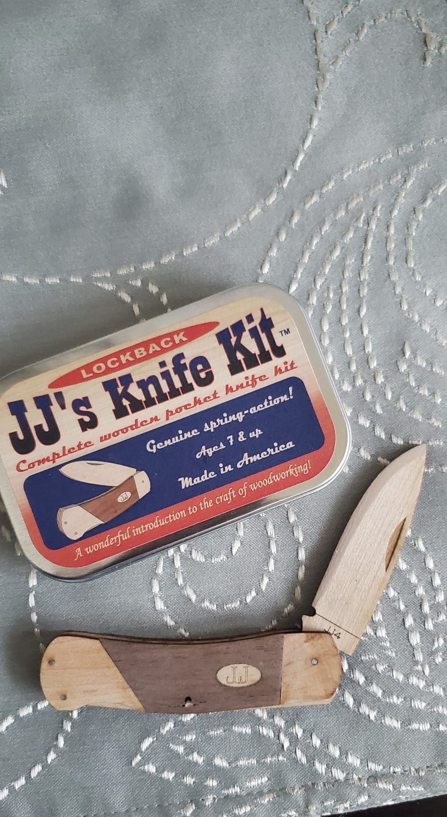 JJ's Knife Kit Lock Back Wooden Pocket Knife Making Kit | Perfect Beginner Knife Making Kit To Teach Knife Safety | Ages Seven And Up | Made In The USA customer photo 1