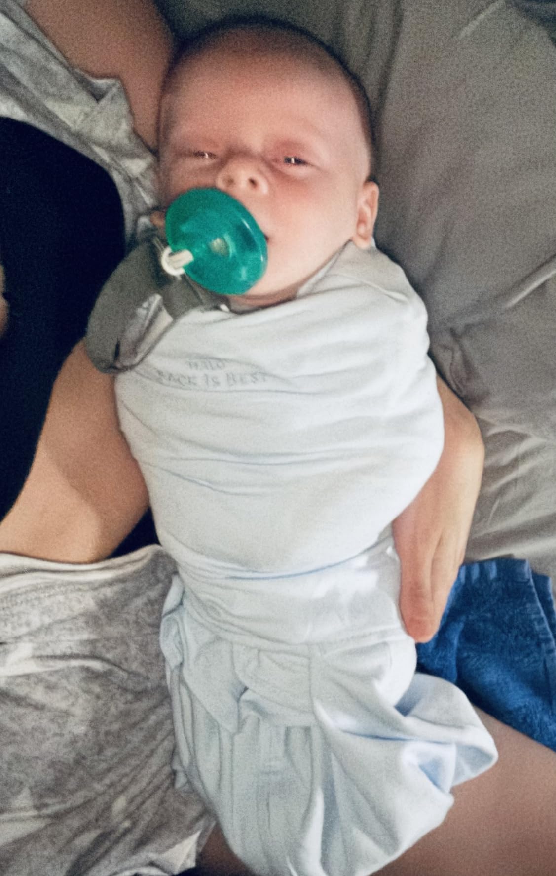 HALO 100% Cotton Sleepsack Swaddle, 3-Way Adjustable Wearable Blanket, TOG 1.5, Sage, Newborn, 0-3 Months customer photo 1