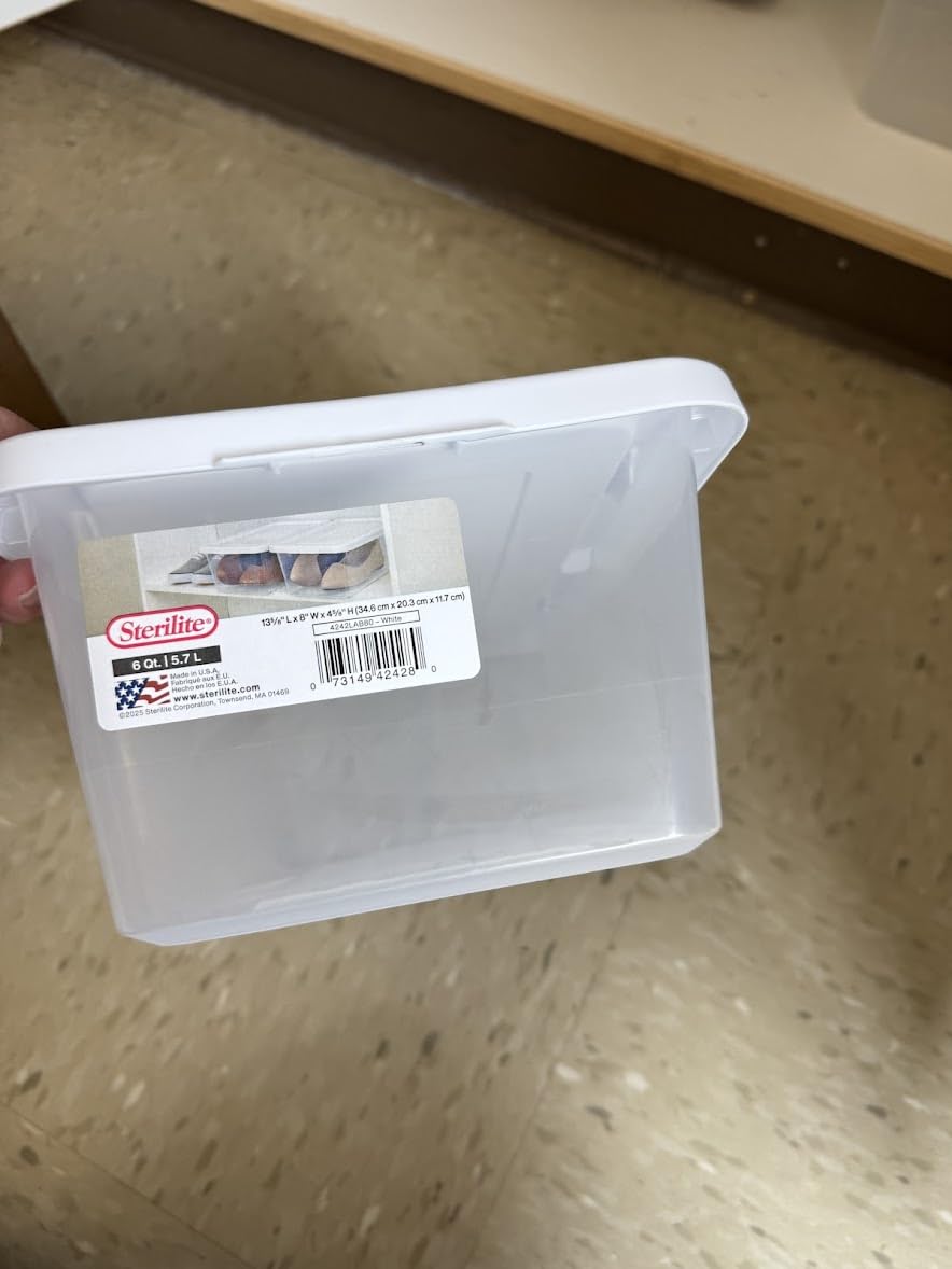 Sterilite Storage Boxes, Stackable Clear Plastic Bins, 6 Quart, 12-Pack | Containers with Snap-On Lids customer photo 2