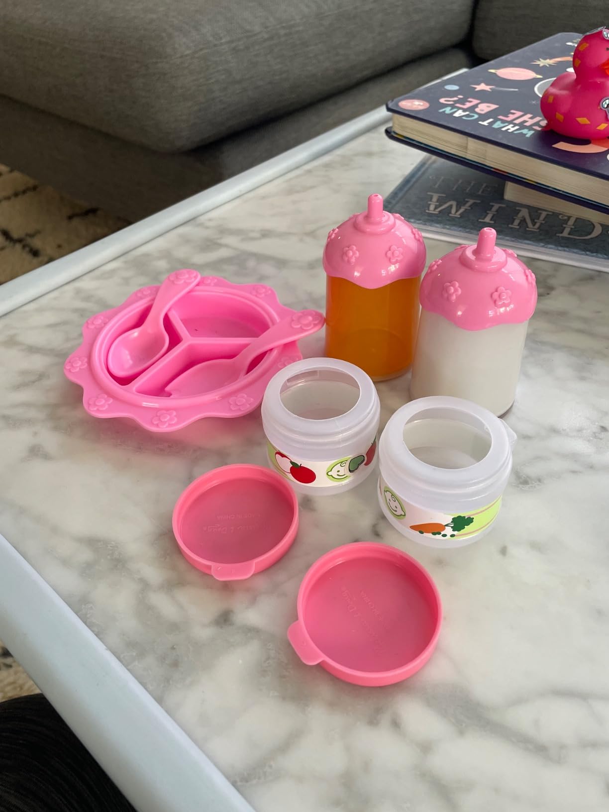 Melissa & Doug Mine to Love Baby Food & Bottle Play Set for Feeding Dolls Baby Doll Feeding Set, Disappearing Milk Bottle Toy for Kids 3+ customer photo 2