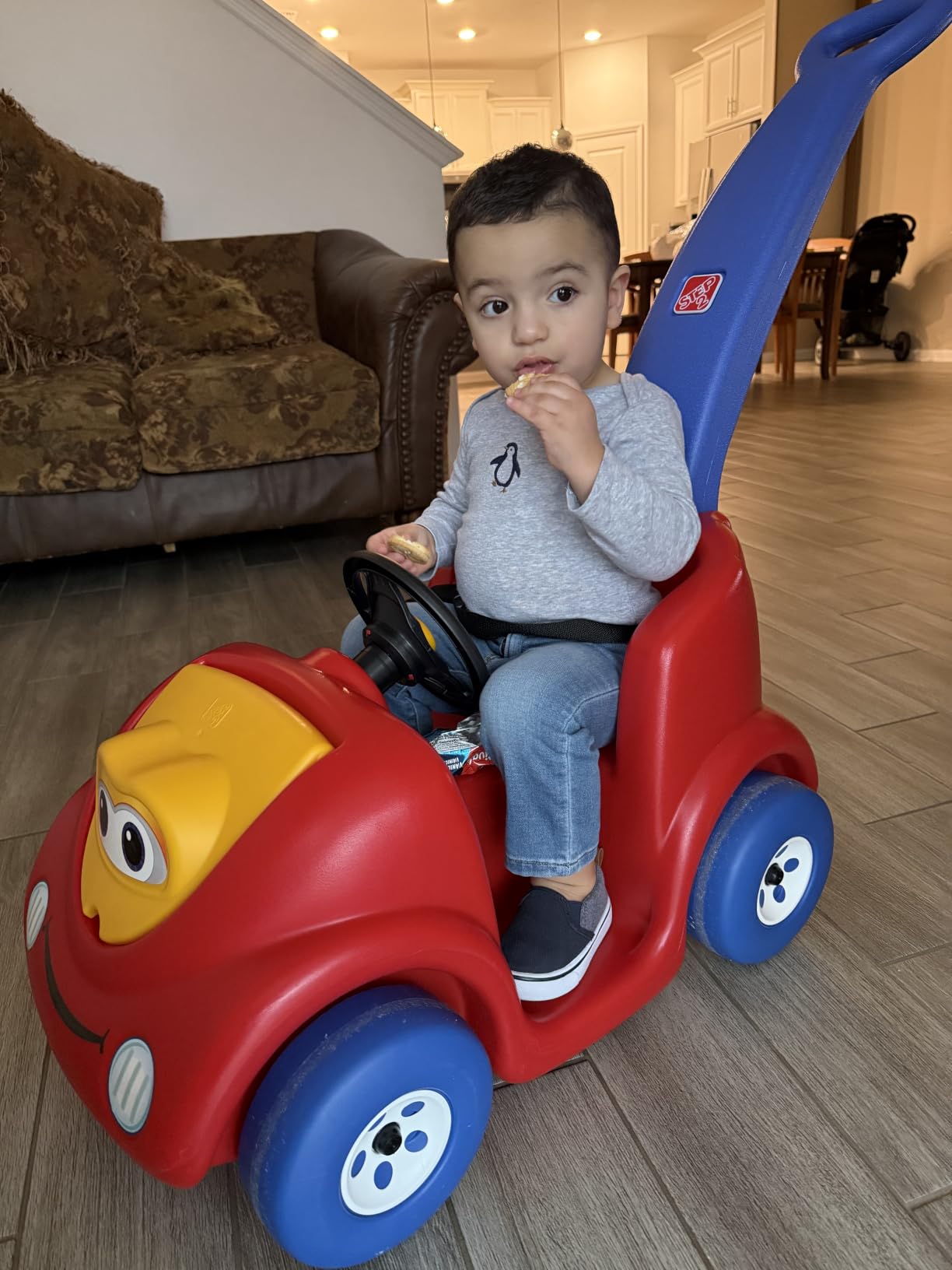 Step2 Push Around Buggy Kids Push Car, Ride On Toy, Stroller Substitute, Includes Seat Belt & Horn, Made of Durable Plastic, Max Weight 50 lbs., For Toddlers 1.5-4 Years Old, Pink customer photo 2