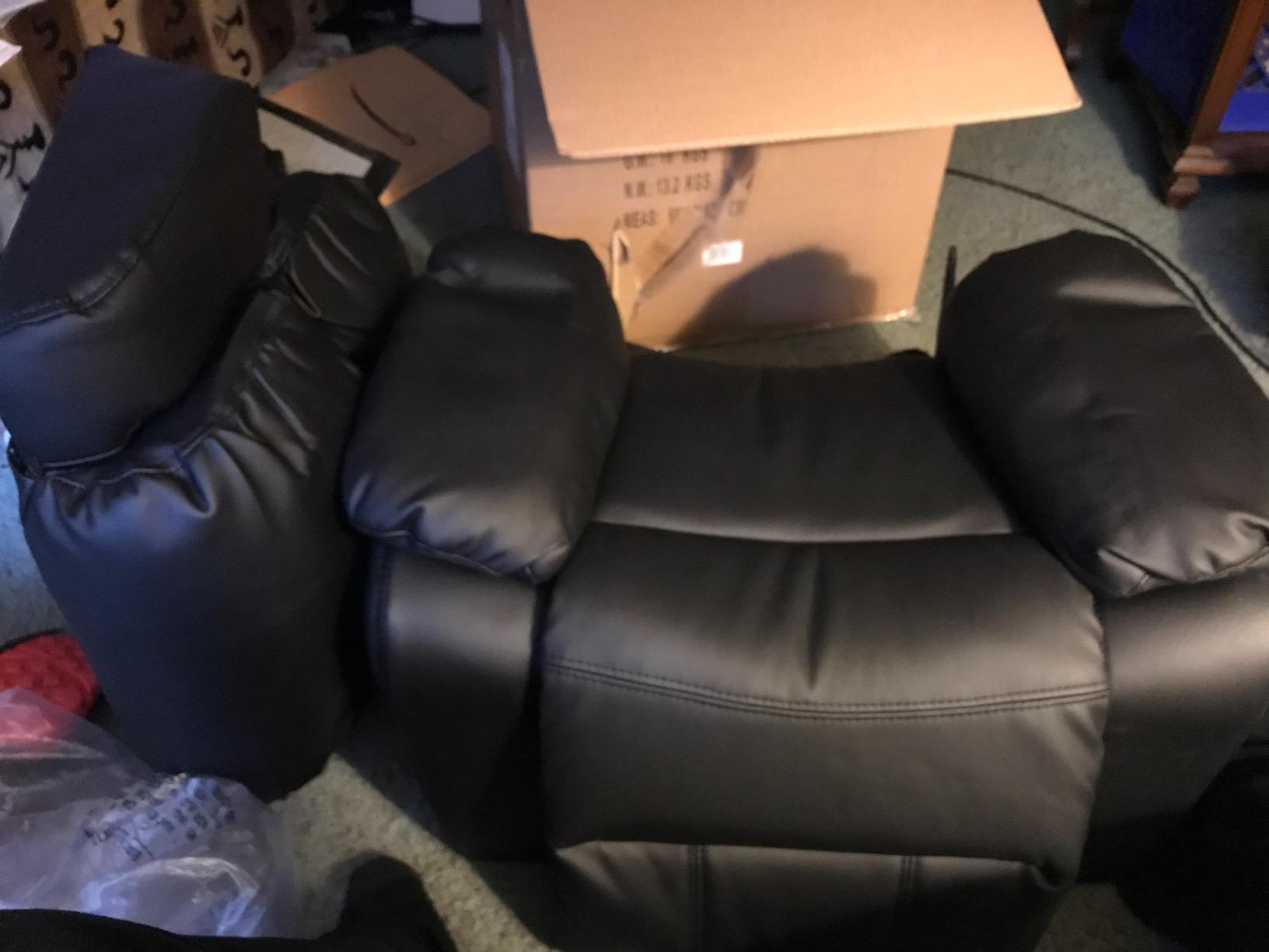 Flash Furniture Kids LeatherSoft Recliner with Storage Arms, Black customer photo 2