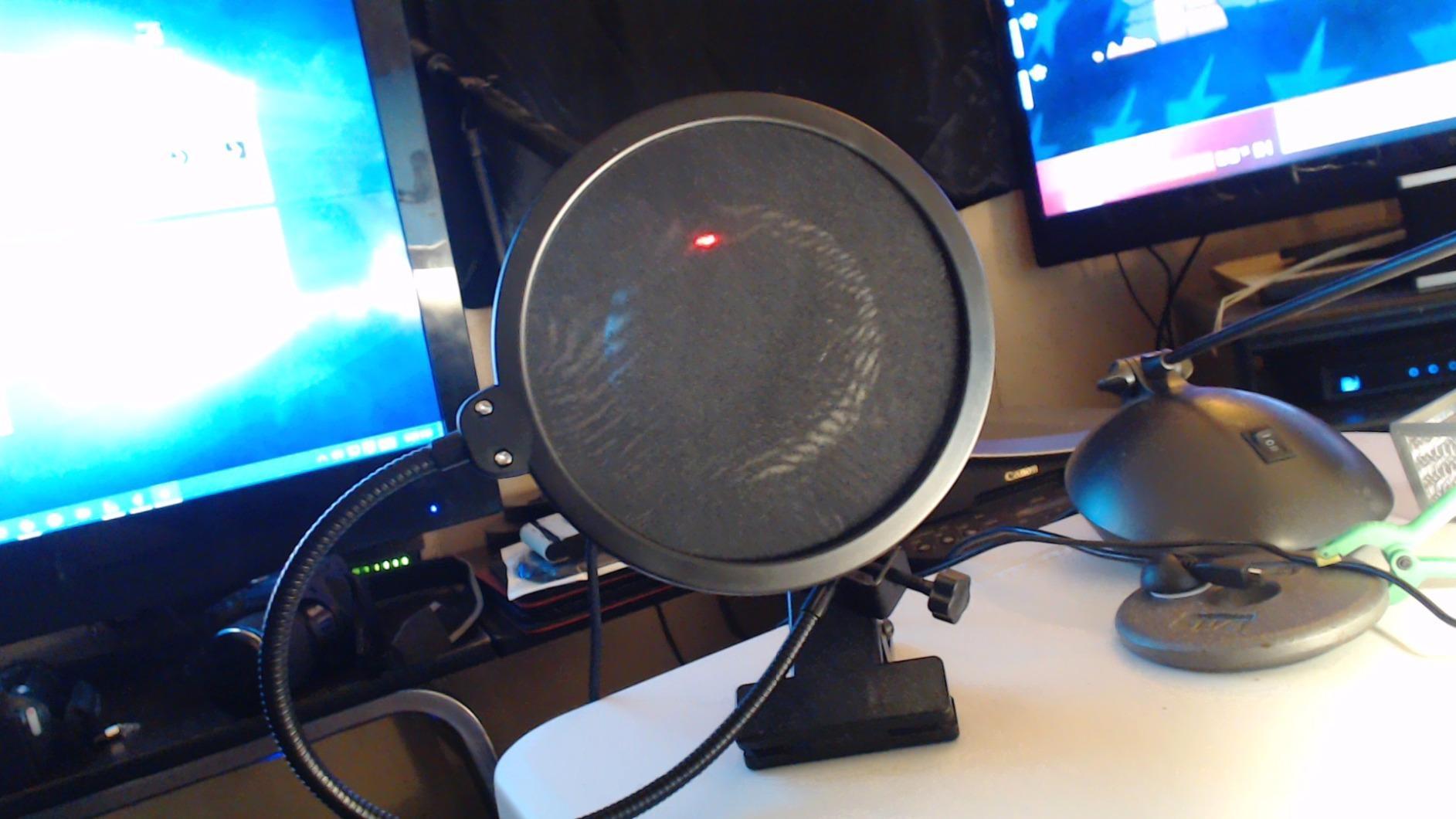 Dragonpad USA Microphone Pop Filter, for Blue Yeti, Blue Snowball - Flexible Gooseneck Microphone Mount and Double Layer Sound Shield Guard Windscreen customer photo 2