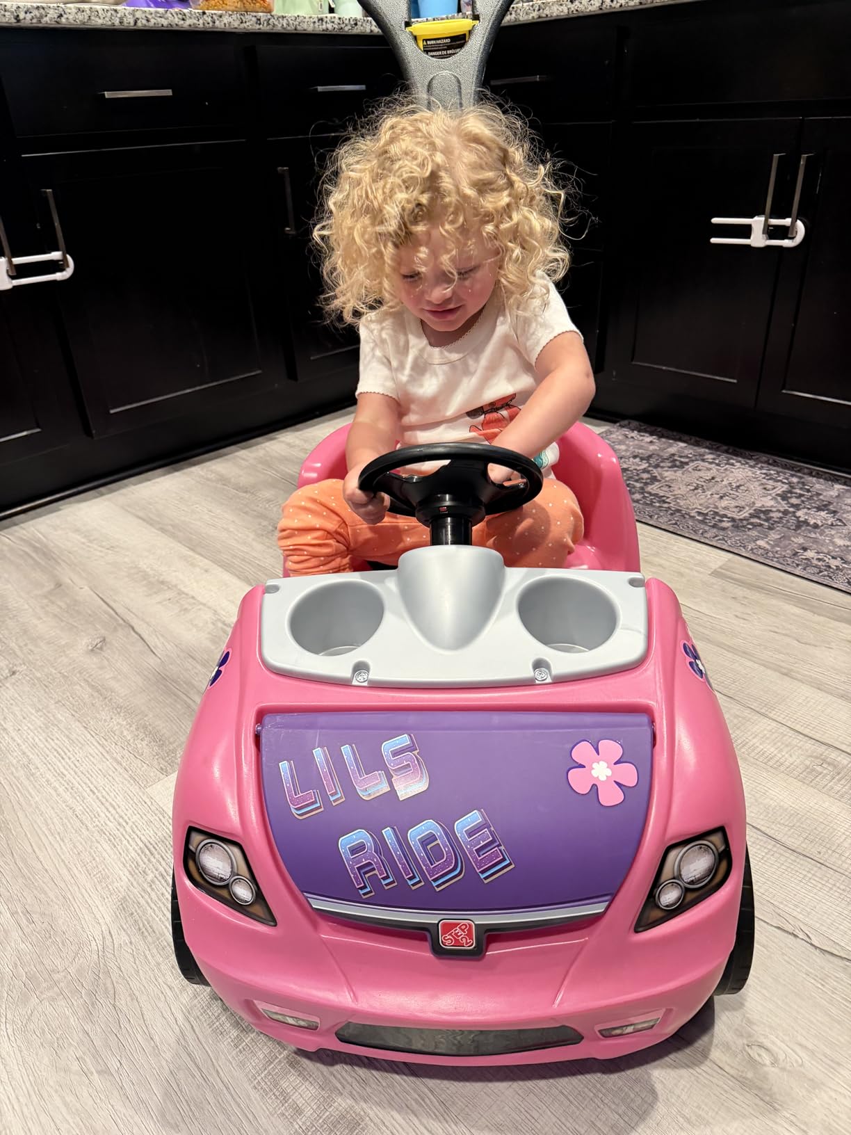 Step2 Whisper Ride II Kids Push Cars, Ride On Car, Seat Belt, Horn, Toddlers Ages 1.5 – 4 Years Old, Max Weight 50 lbs., Quick Storage, Stroller Substitute, Pink customer photo 2