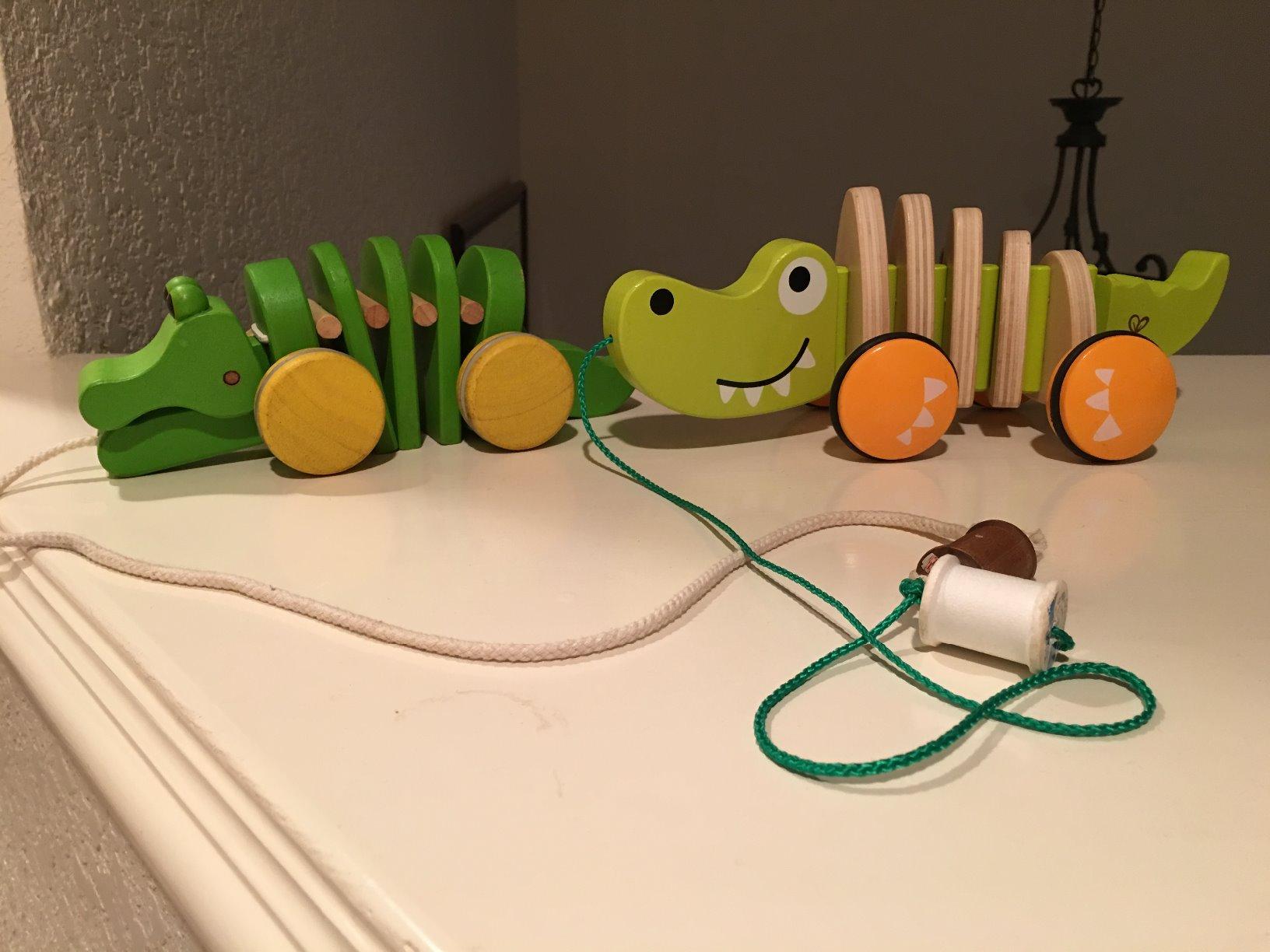 Hape Wooden Walk-A-Long Croc for Babies| Pull & Pull Walking Toy for Toddlers 12 Months and Up customer photo 1