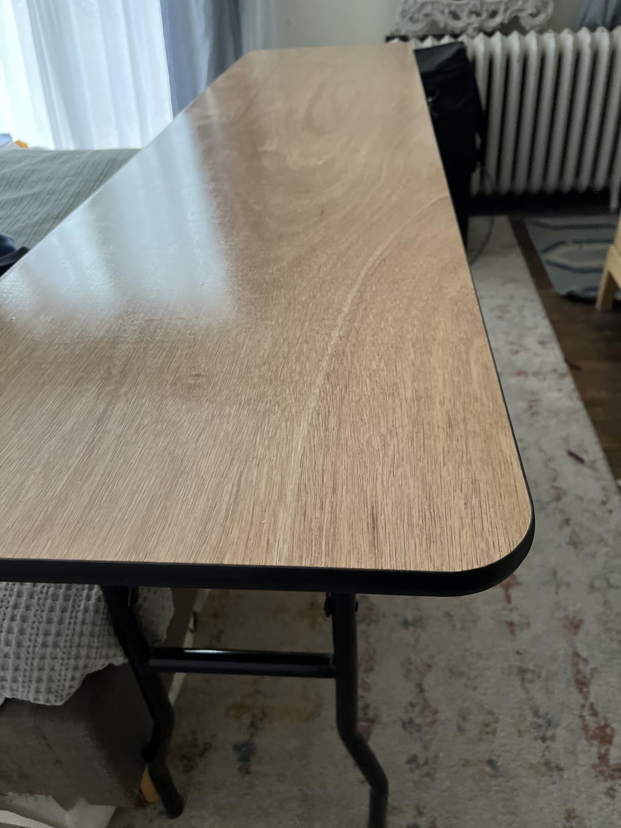 Flash Furniture 6 ft Wood Folding Clear Coat Rectangular Table, Clear | Durable Construction, Commercial Use customer photo 1