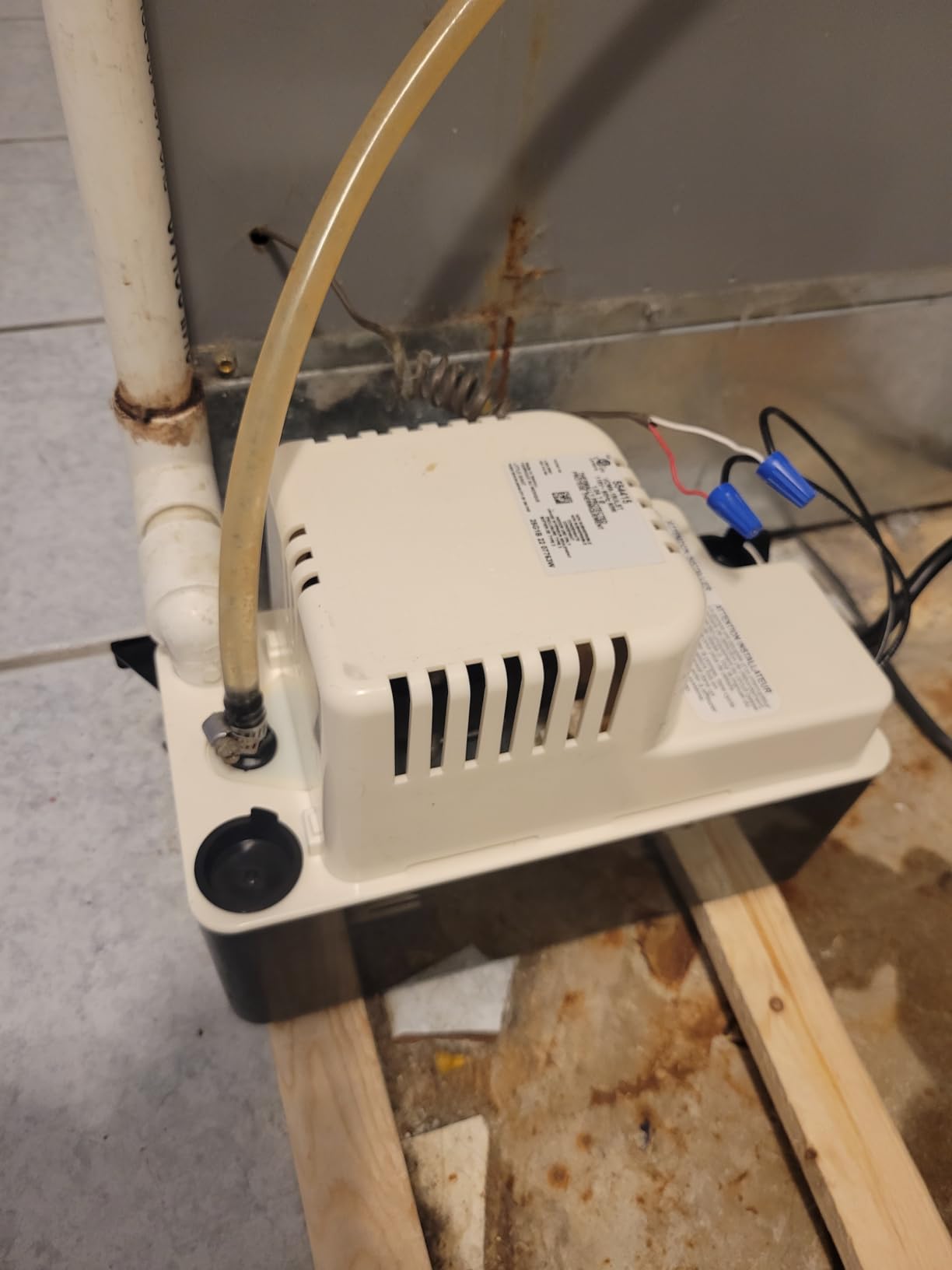 Little Giant VCMA-15ULST 115 Volt, 65 GPH, 1/50 HP Automatic Condensate Removal Pump for HVAC/Refrigeration Systems/Dehumidifiers with Overflow Detection Switch and 20-Foot Tubing, Black/White, 554415 customer photo 1