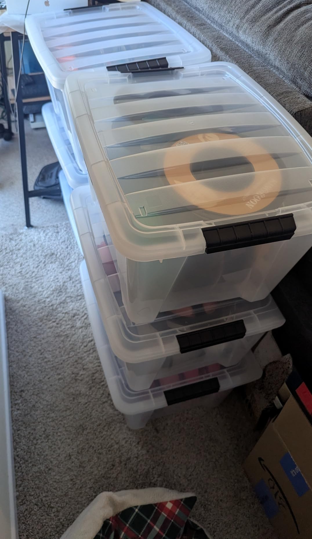 IRIS USA 6-Pack 54 Quart Storage Bins with Lids, Clear, Stackable for Moving, Blankets, Garage Storage customer photo 1