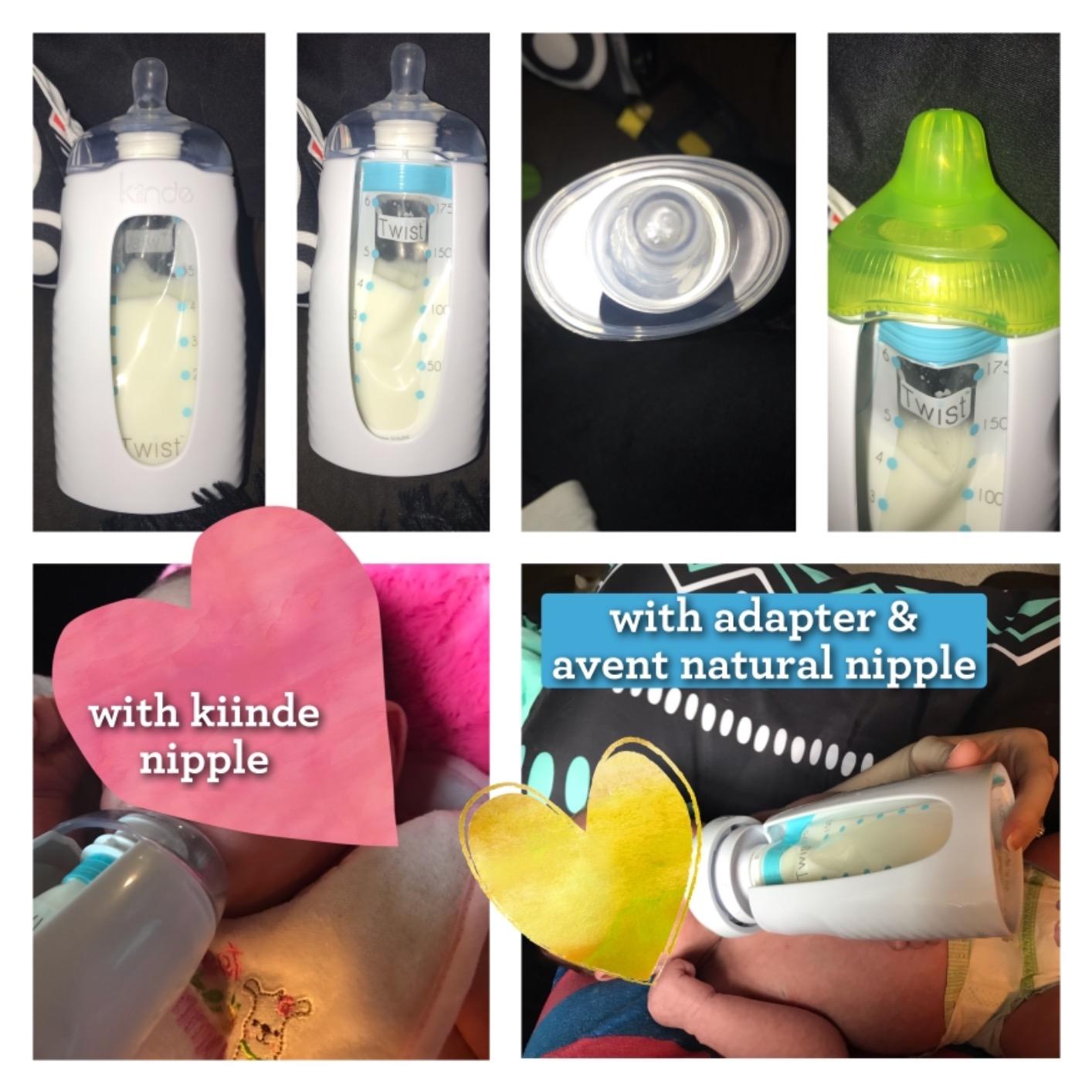Kiinde Twist Squeeze Natural Baby Breast Milk Feeding Bottle with Nipples and Case (2 Pack) customer photo 2
