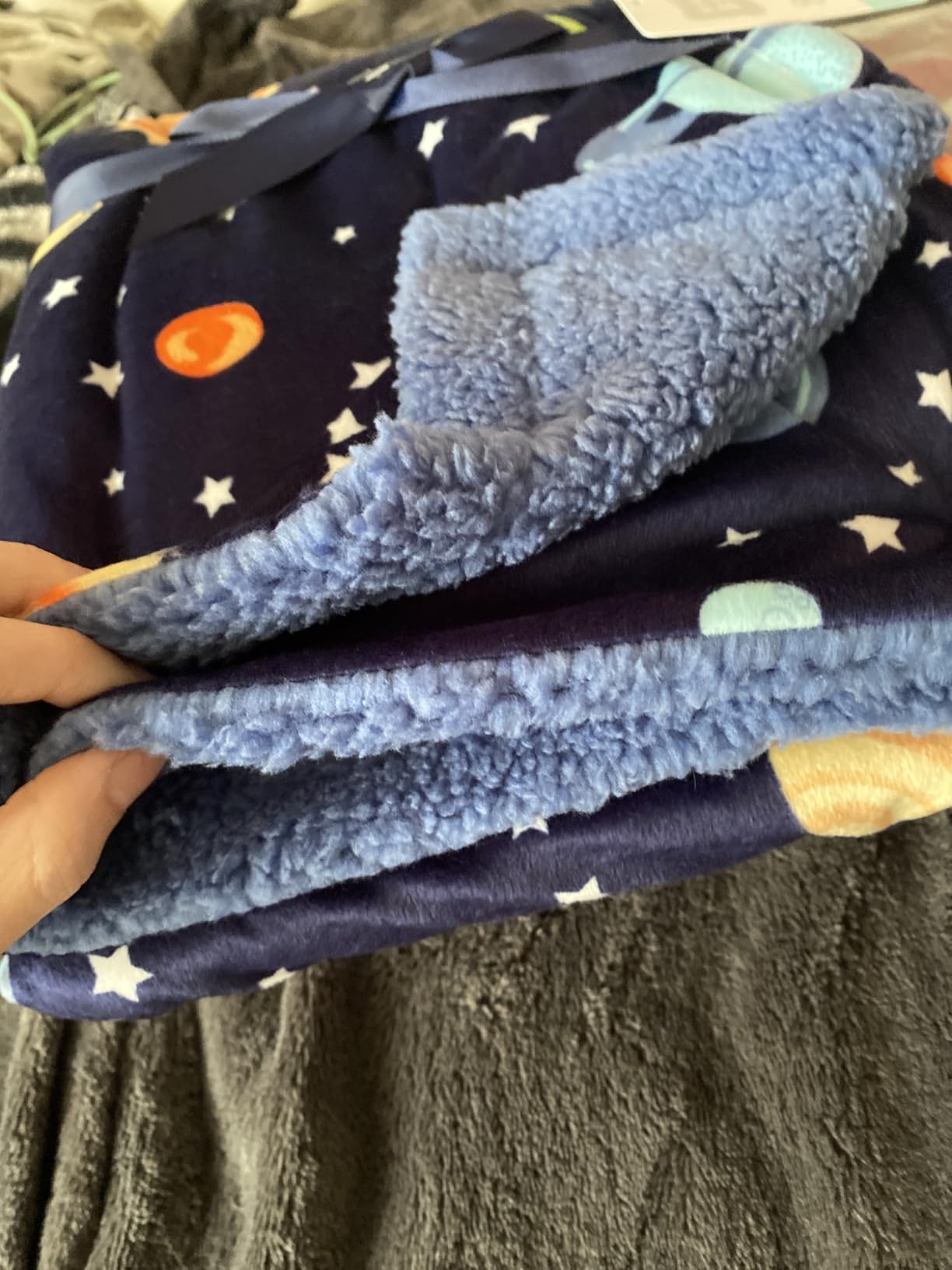 Hudson Baby Unisex Baby Plush Mink and Sherpa Blanket, Pink, One Size customer photo 2