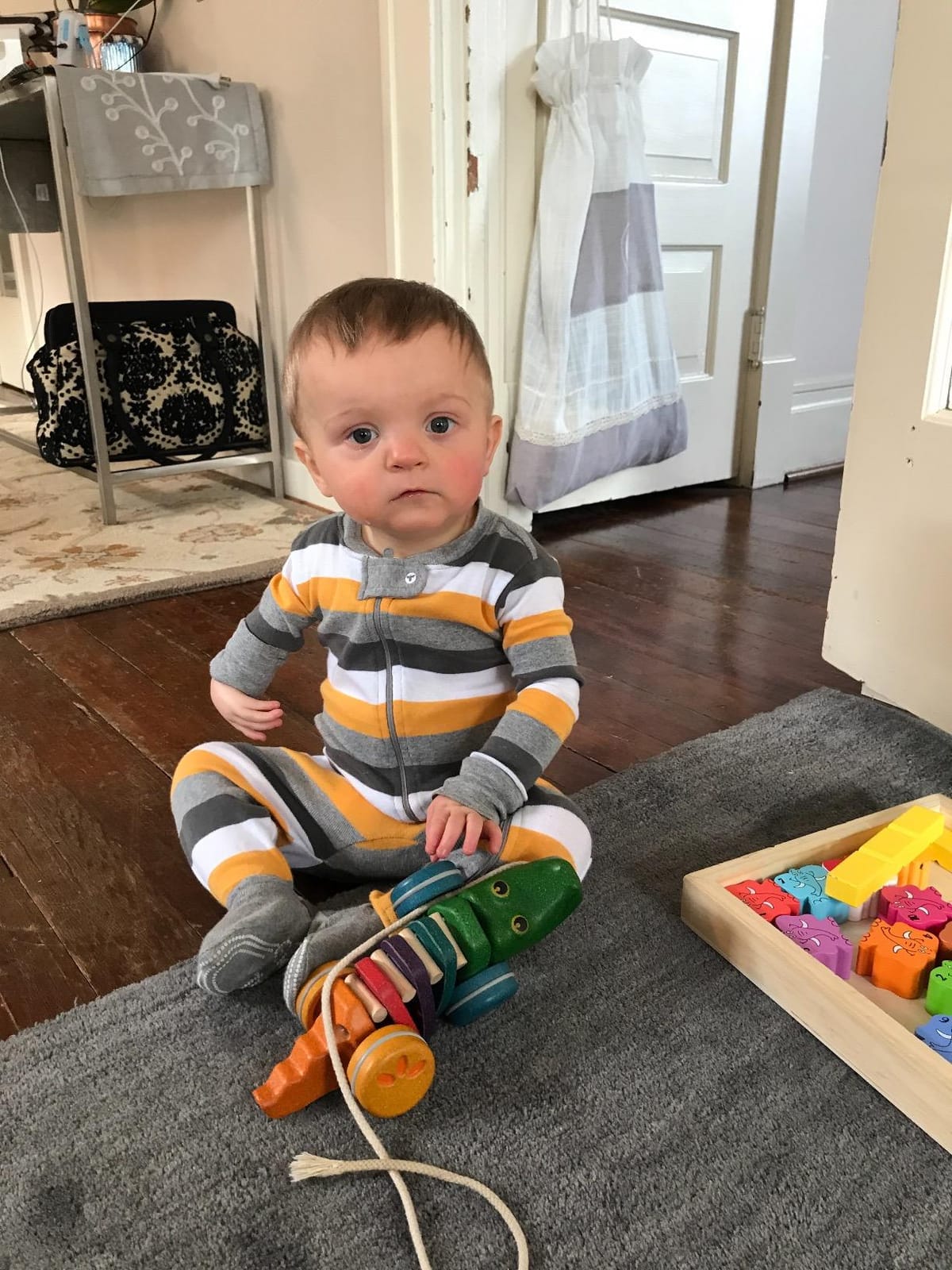 PlanToys® Rainbow Dancing Alligator Pull Toy for Toddlers | Eco-Friendly Wooden Toy with Click-Clack Sound | Walking Toy for Babies customer photo 1