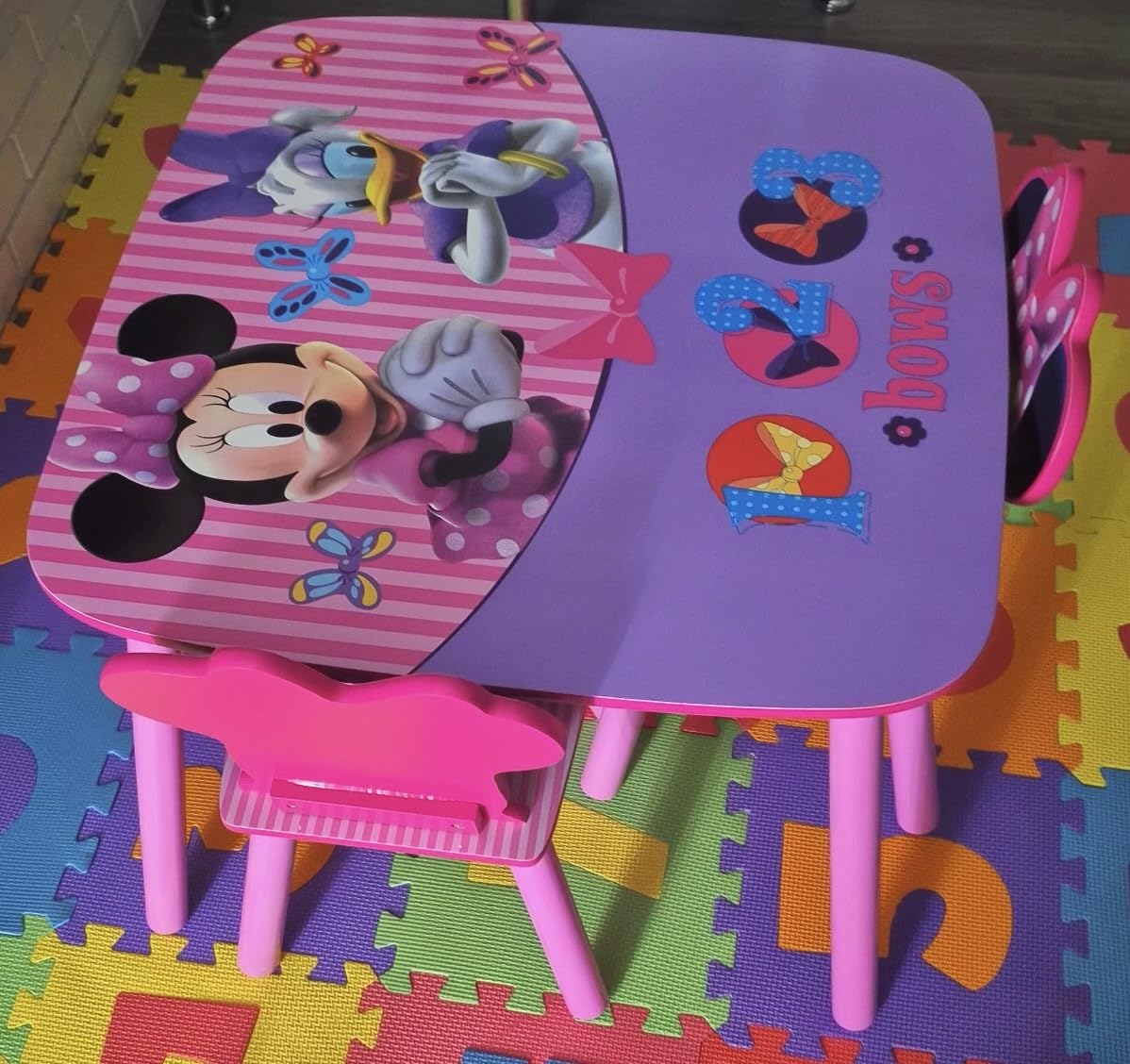 Delta Children - Disney Mickey Mouse Kids Table and Chair Set 3- Piece Set (2 Chairs Included) - Ideal for Arts & Crafts, Snack Time, Homework & More, Pink customer photo 1