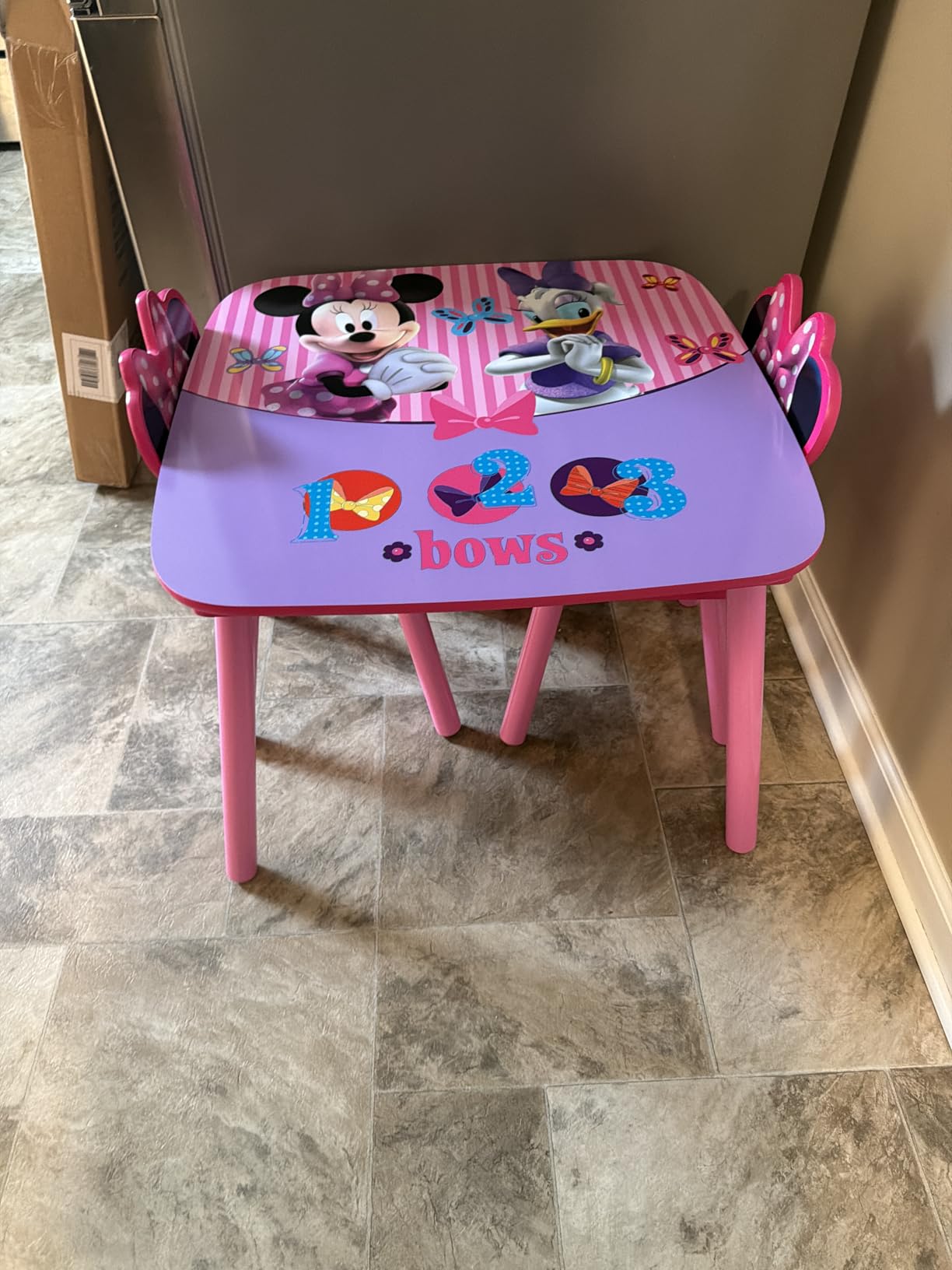 Delta Children - Disney Mickey Mouse Kids Table and Chair Set 3- Piece Set (2 Chairs Included) - Ideal for Arts & Crafts, Snack Time, Homework & More, Pink customer photo 2