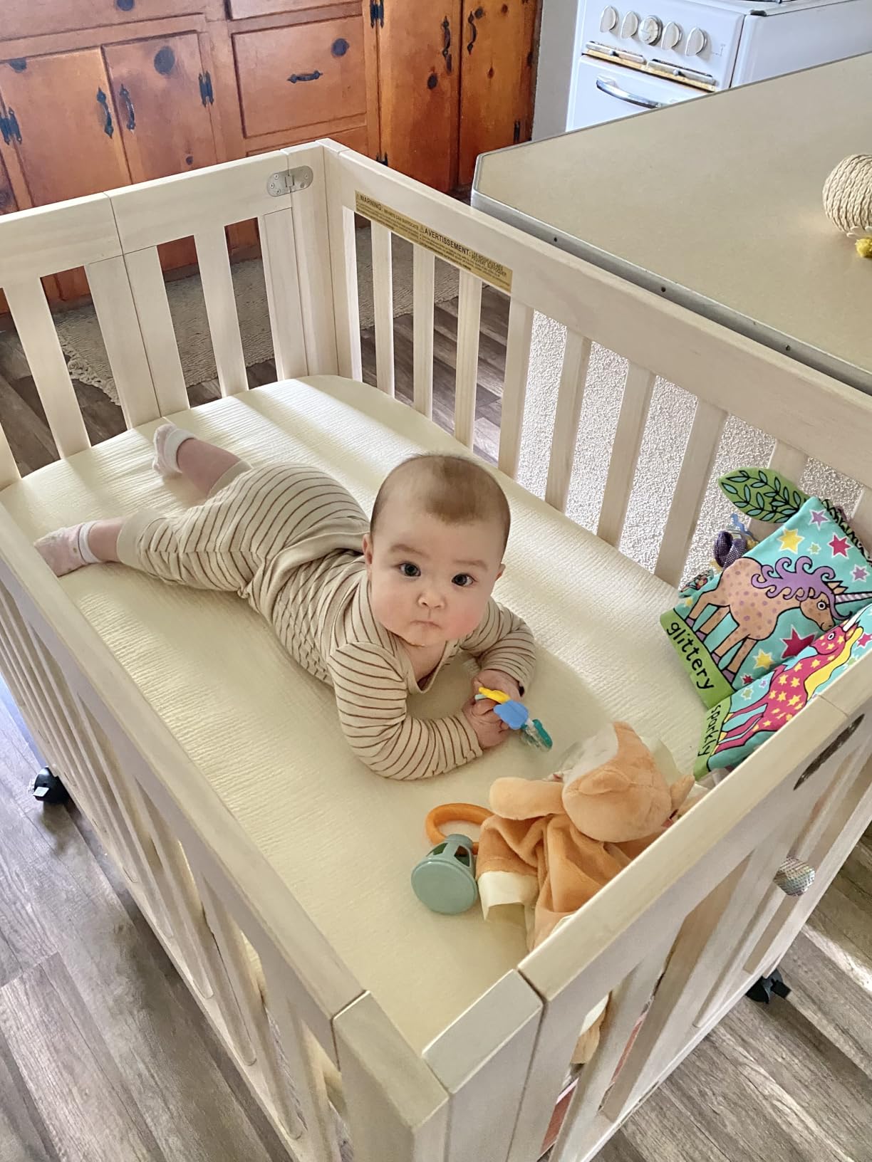 babyletto Origami Mini Portable Crib, GREENGUARD Certified, Grey customer photo 1
