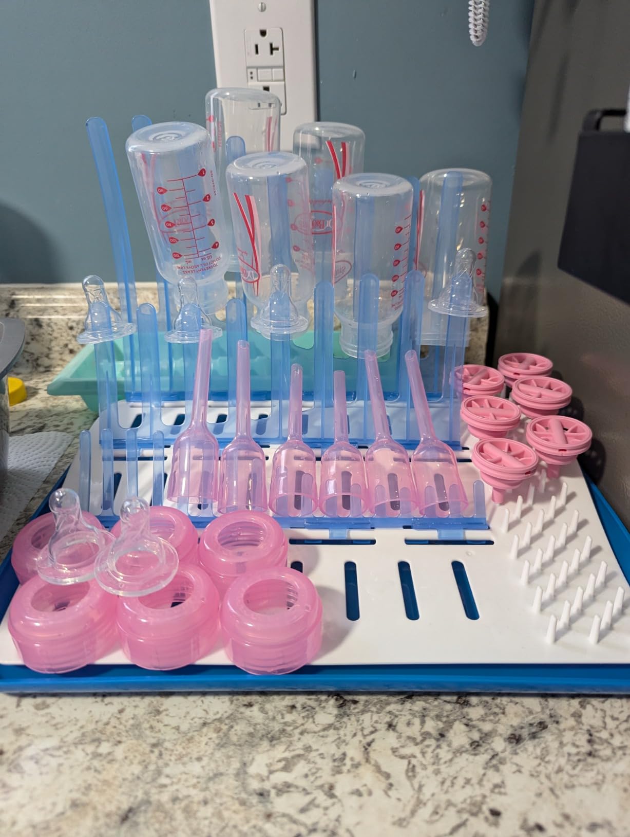 Dr. Brown's Folding Baby Bottle Drying Rack, Blue/White customer photo 2