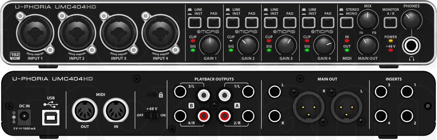 Behringer U-PHORIA UMC404HD Audiophile 4x4, 24-Bit/192 kHz USB Audio/MIDI Interface with Midas Mic Preamplifiers customer photo 2