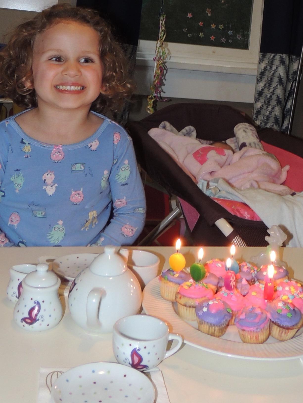 Alex Chasing Butterflies Ceramic Kids Tea Set, 13 Piece,Includes 4 teacups, 4 saucers, tea pot with lid, sugar bowl with lid and creamer customer photo 1