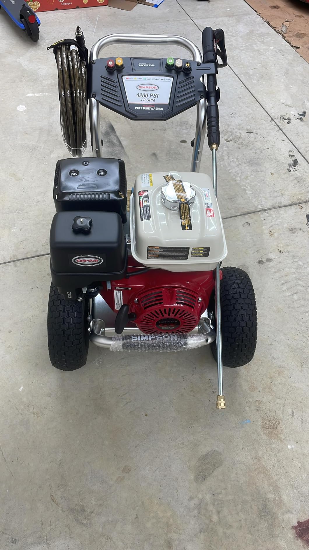 Simpson Aluminum Series 4200 PSI Gas Pressure Washer, 2.5 GPM, Honda GX390 customer photo 2