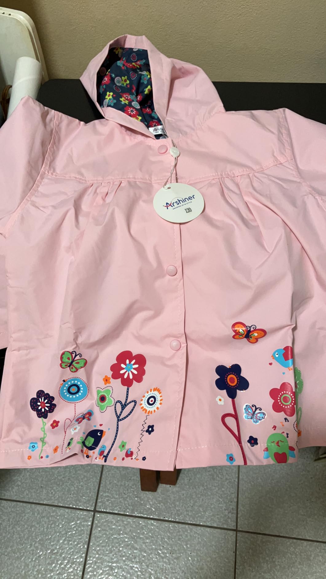Arshiner Toddler Girls Waterproof Hooded Coat Jacket Outwear Raincoat customer photo 2