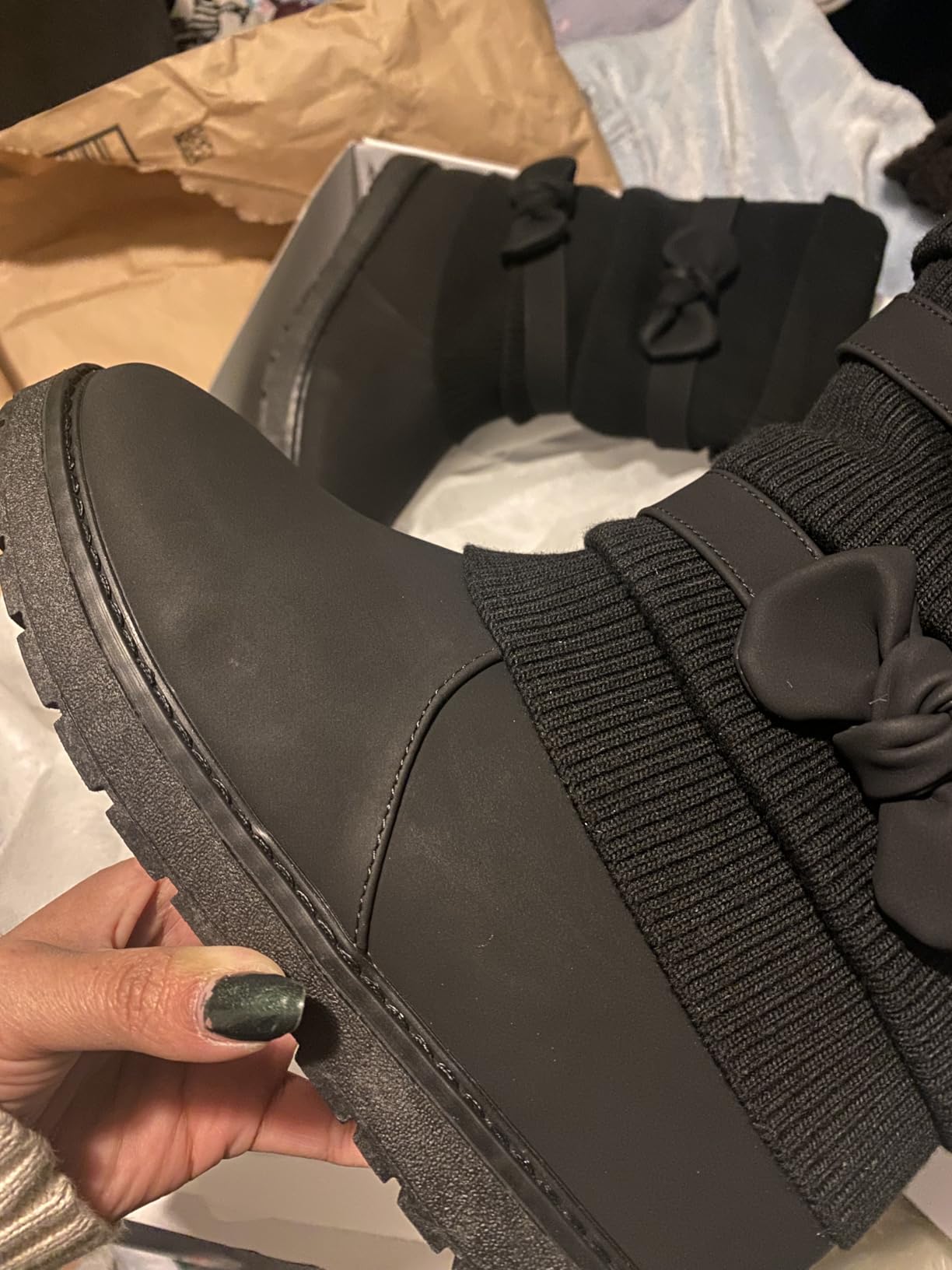 DREAM PAIRS Girls Winter Mid Calf Snow Boots customer photo 2