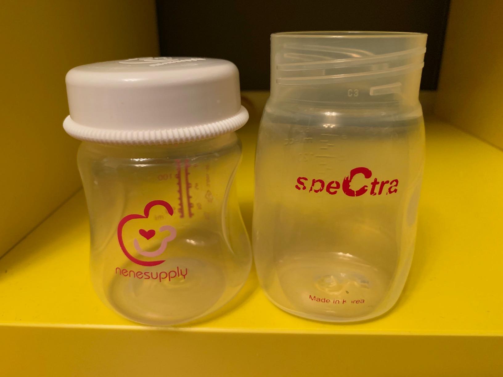 Nenesupply 4.7oz 6pc Wide Neck Breastmilk Storage Bottles Breast Pump Bottles Use on Pumping with Spectra S1 S2 Synergy Gold Breast Pumps Collection Replace Spectra Bottles for Pumping Wide Mouth customer photo 2
