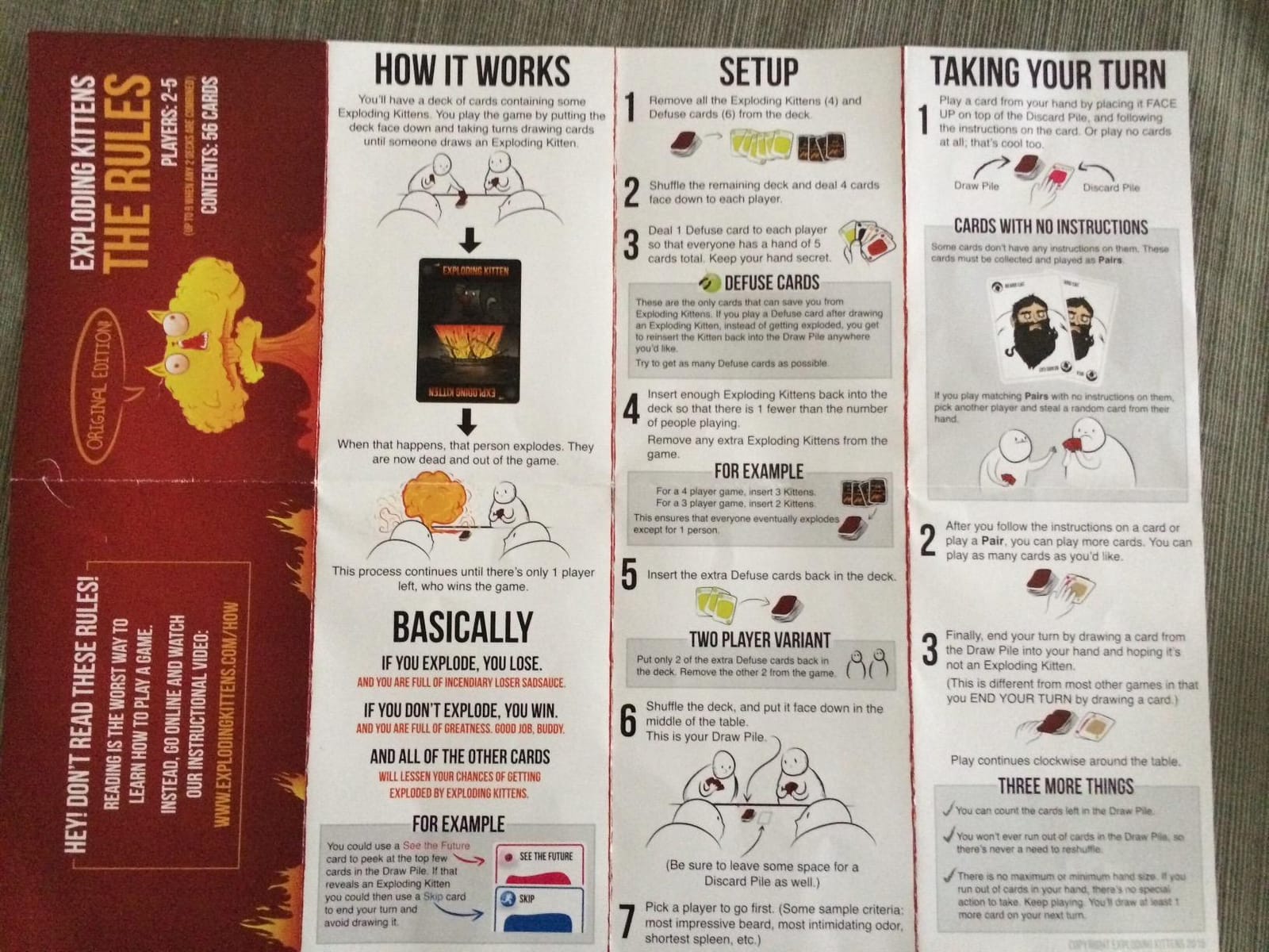 Exploding Kittens Original Edition, 2-5 Players, Ages 7+ Card Game | Draw cards, betray your friends, and try not to explode! Great for family game nights, parties, travel, quick 15-minute play. customer photo 1