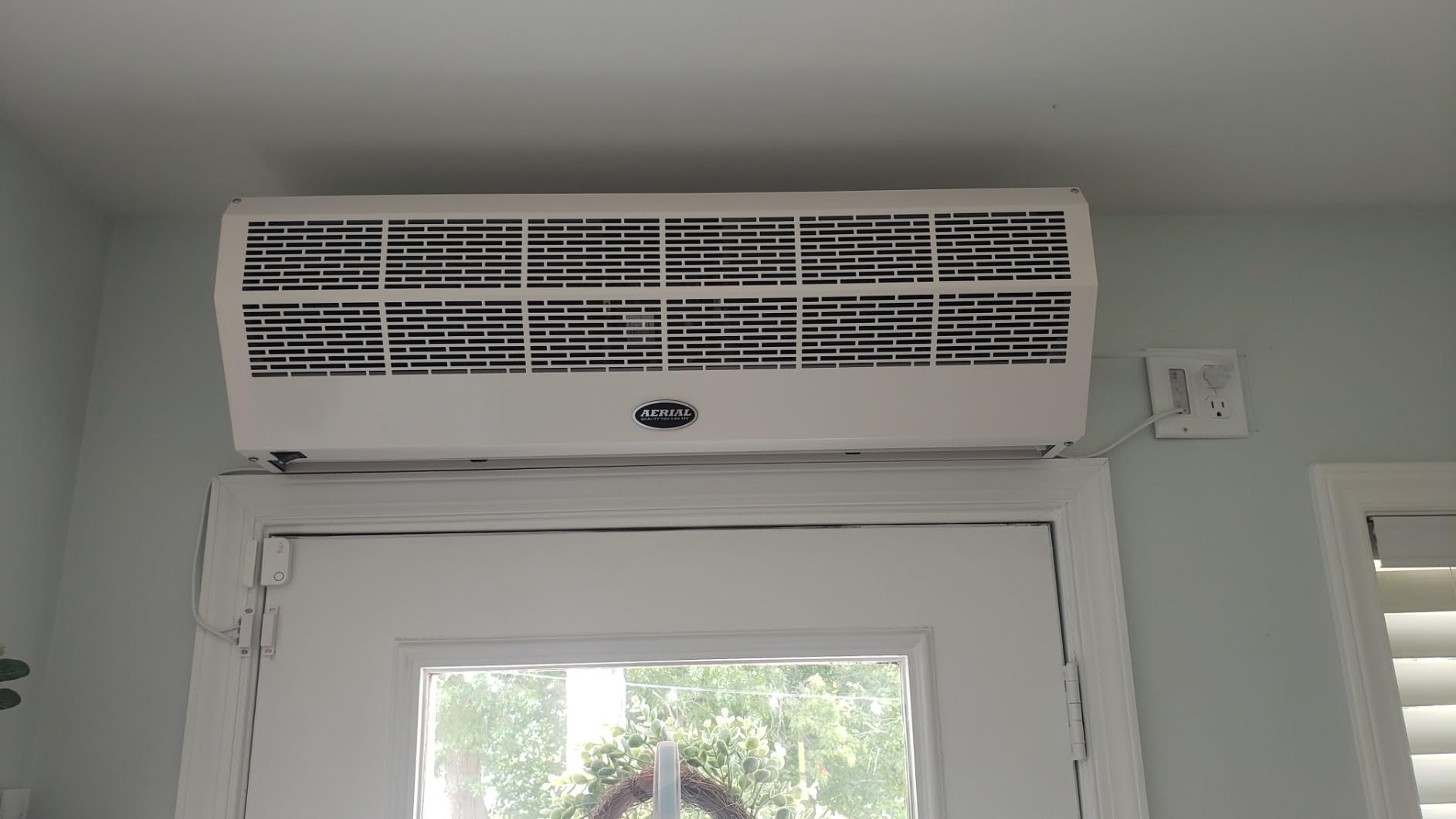 DuraSteel Wall Mounted Air Curtains for Doors Commercial - 36 Inch White Fly Fans - Super Power Over Door Fan with MS Switch - Sliding Under Door Fans to Move Air Curtain Blower Keep Flies Bugs Out customer photo 1