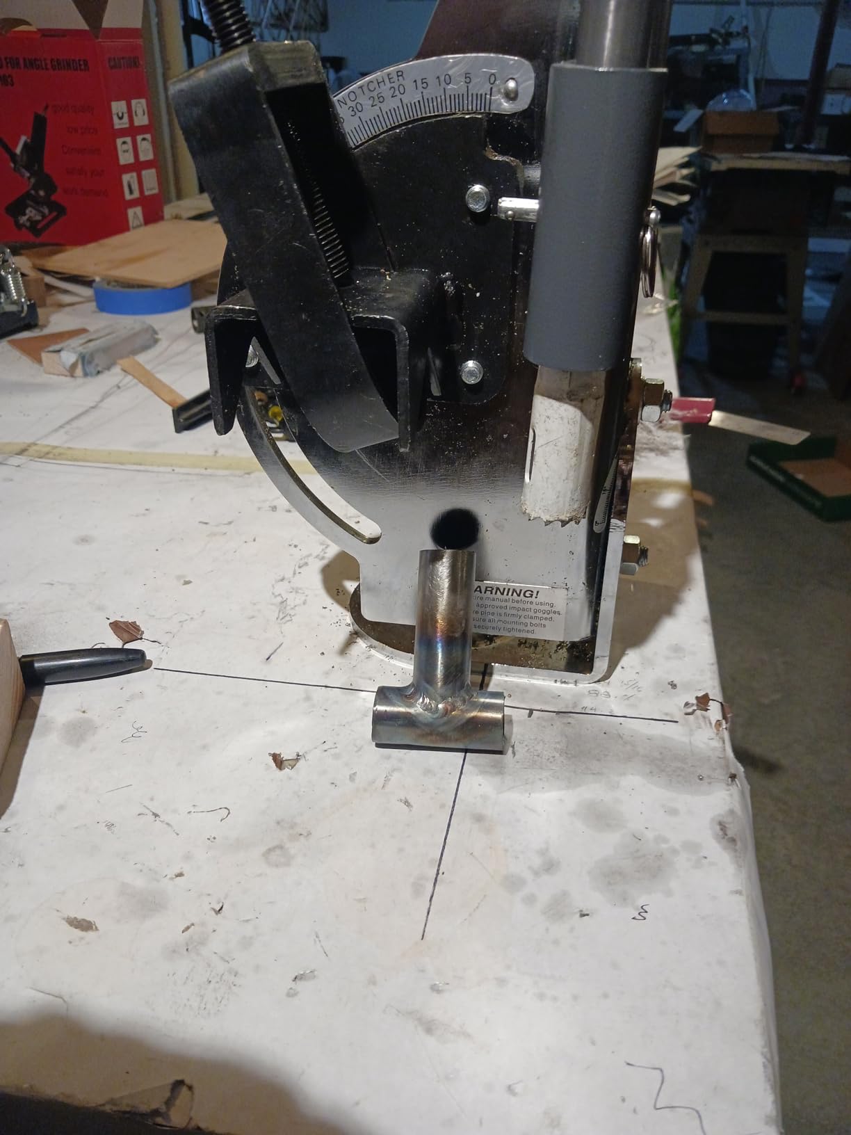 Pipe Notcher, 2 in Tube, 0-60 Degree KAKA INDUSTRIAL PN-1/2S Steel frame drill press customer photo 2