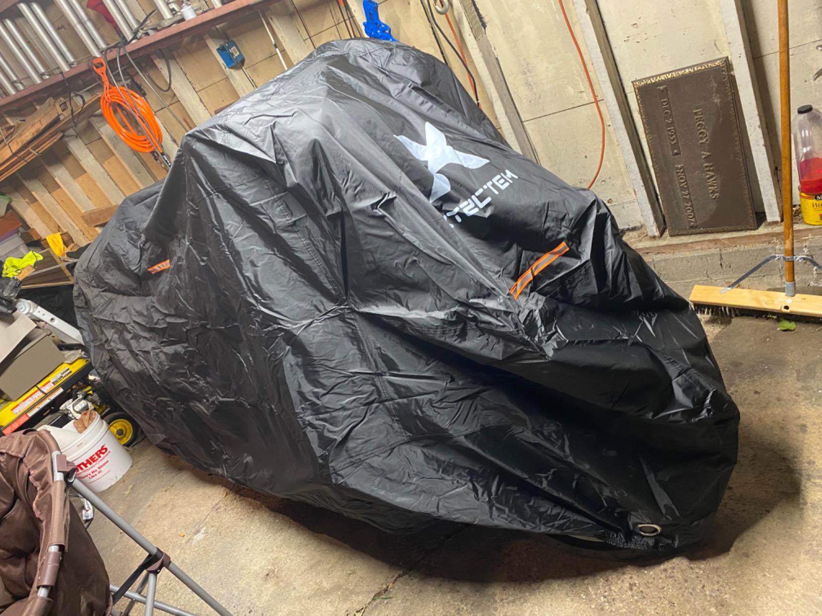 XYZCTEM Motorcycle Cover -Waterproof Outdoor Storage Bag, up to 116 inch customer photo 1