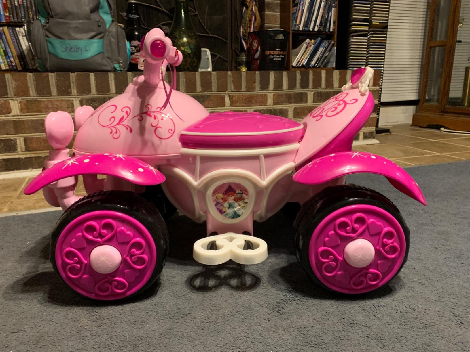 Kid Trax Toddler Disney Princess Electric Quad Ride On Toy, Kids 1.5-3 Years Old, 6 Volt Battery and Charger Included, Max Weight 45 lbs, Princess Pink customer photo 2