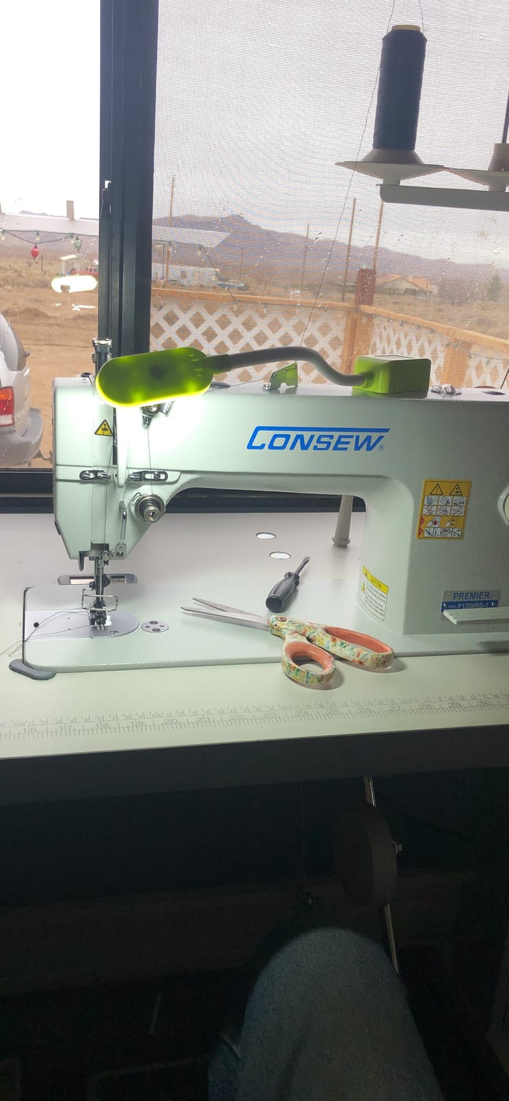 Consew Upholstery Walking Foot Industrial Sewing Machine with Table and Servo Motor - Drop Feed, Needle Feed, Walking Foot, Lockstitch Machine customer photo 1