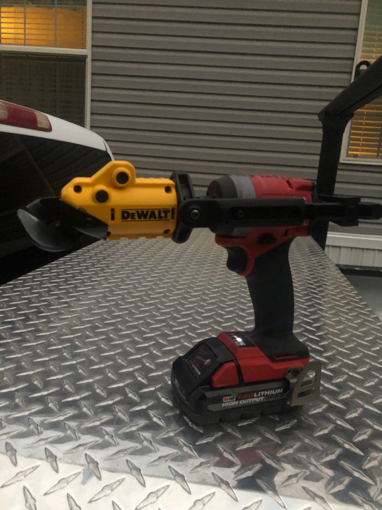 DEWALT Metal Shear/Cutter Drill Attachment, Impact Ready, 360 Degree Pivoting Head, Cuts 18GA Material (DWASHRIR)(Yellow, Black) customer photo 2