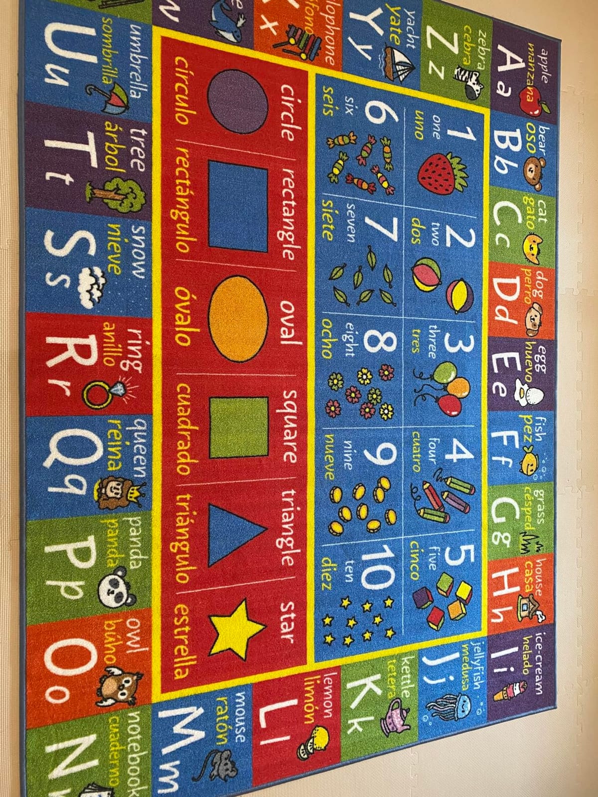 KC Cubs 3x5 ABC Alphabet Animal Rug – Educational Non-Slip Play Mat for Kids, Toddlers, Nursery, Classroom, Playroom, Baby, Daycare, Boy & Girl Carpet customer photo 1